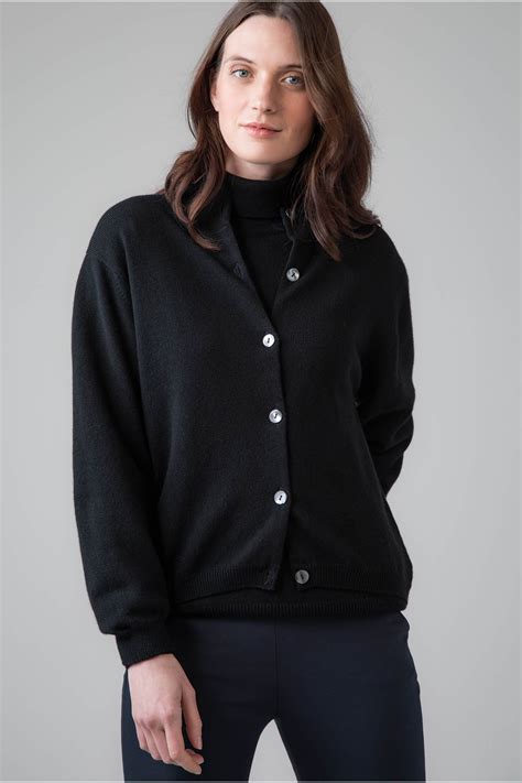 Black Cashmere And Wool Cardigan 